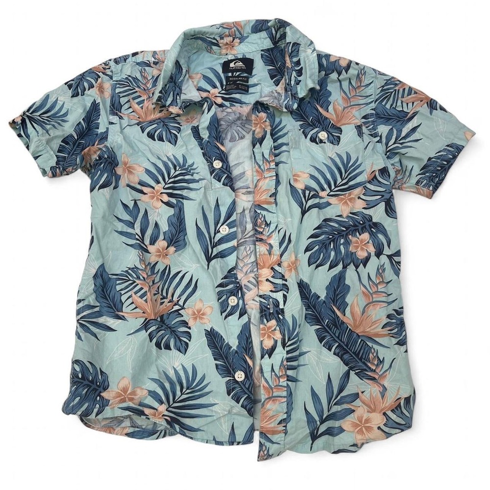 Quicksilver blunt Hawaiian shirt boys